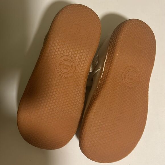 LIVIE & LUCA PIO PIO Leather Gold Mary Jane Sandals Size 11 M / Néw - Picture 7 of 8